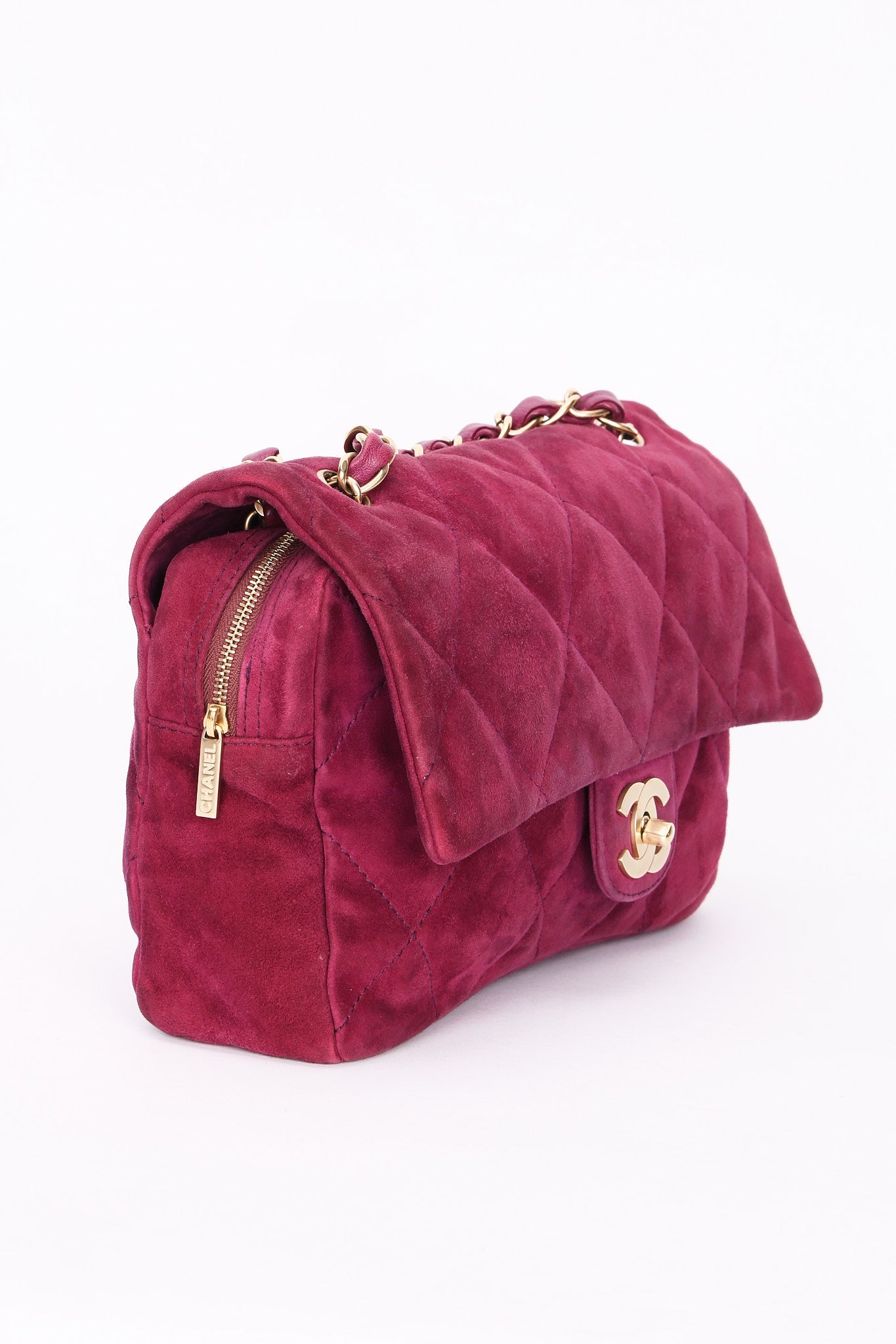 Chanel Easy Flap Plum Microsuede 2014 BGHW
