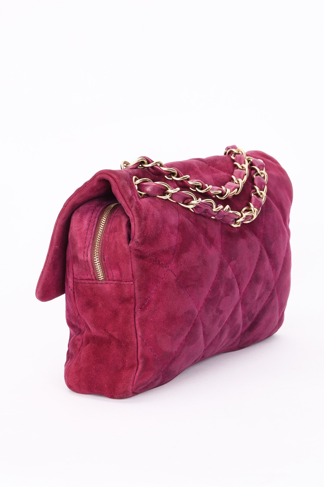 Chanel Easy Flap Plum Microsuede 2014 BGHW