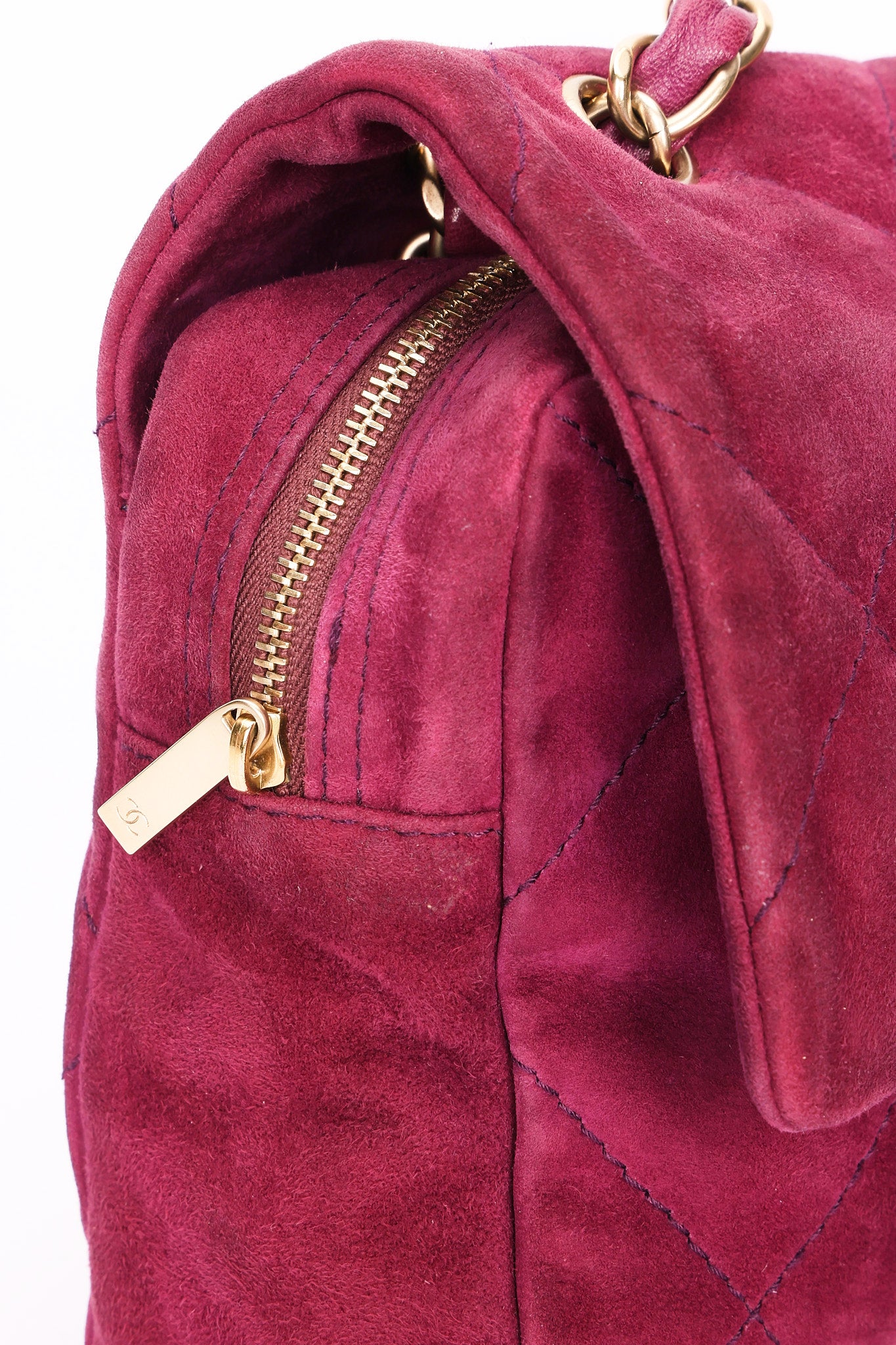 Chanel Easy Flap Plum Microsuede 2014 BGHW