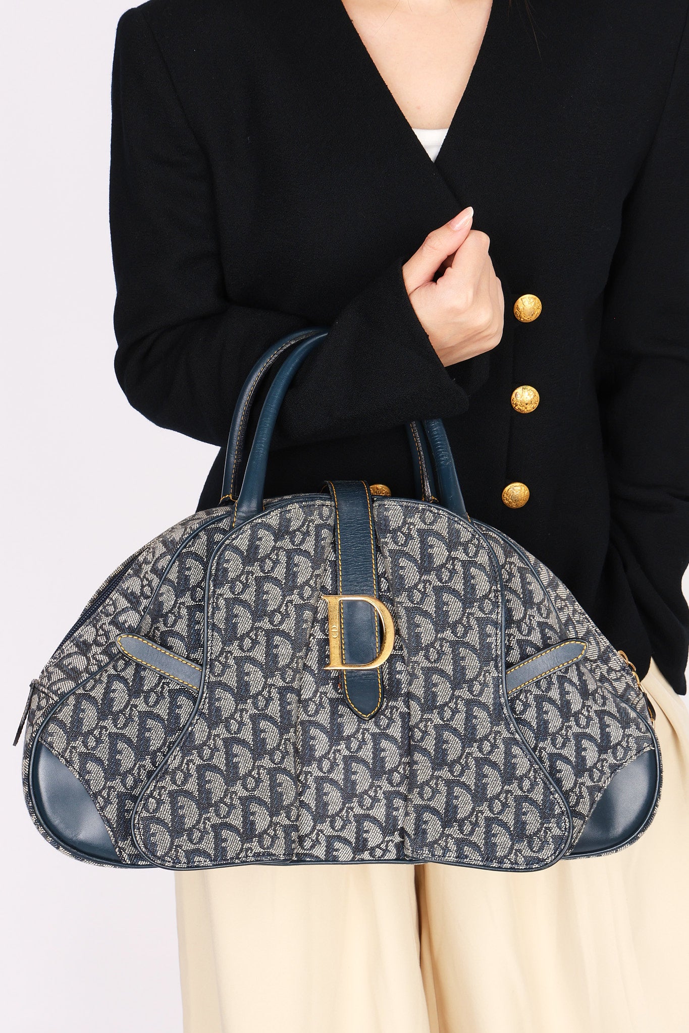 Christian Dior Diorissimo Saddle Bowler Bag 2001