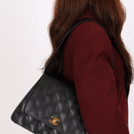 Chanel Kelly Shoulder Bag Black Caviar 24K GP
