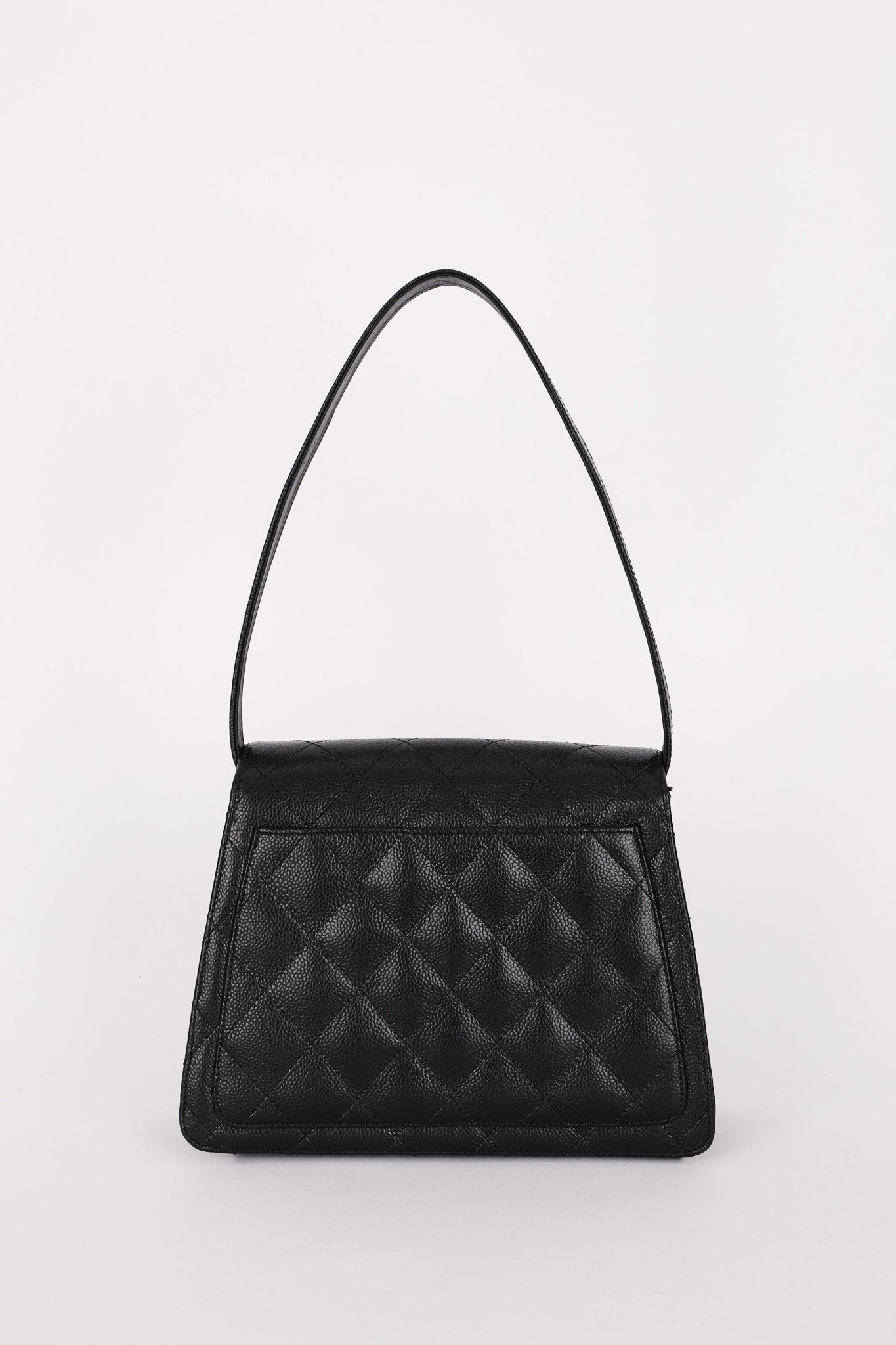 Chanel Kelly Shoulder Bag Black Caviar 24K GP