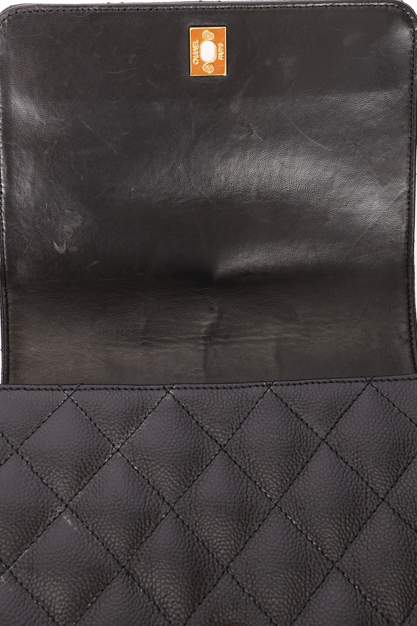 Chanel Kelly Shoulder Bag Black Caviar 24K GP