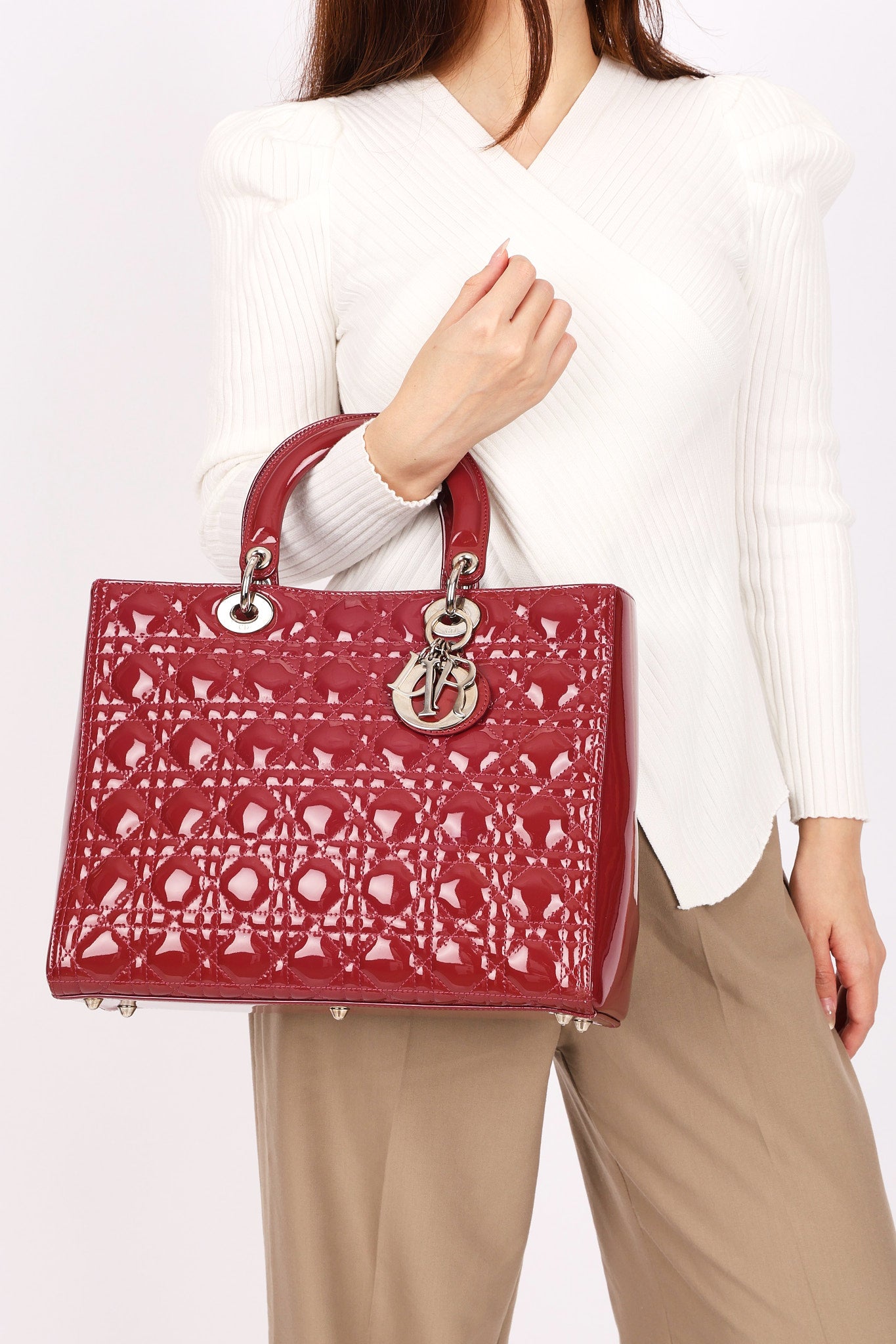 Dior Large Lady Dark Mauve Patent
