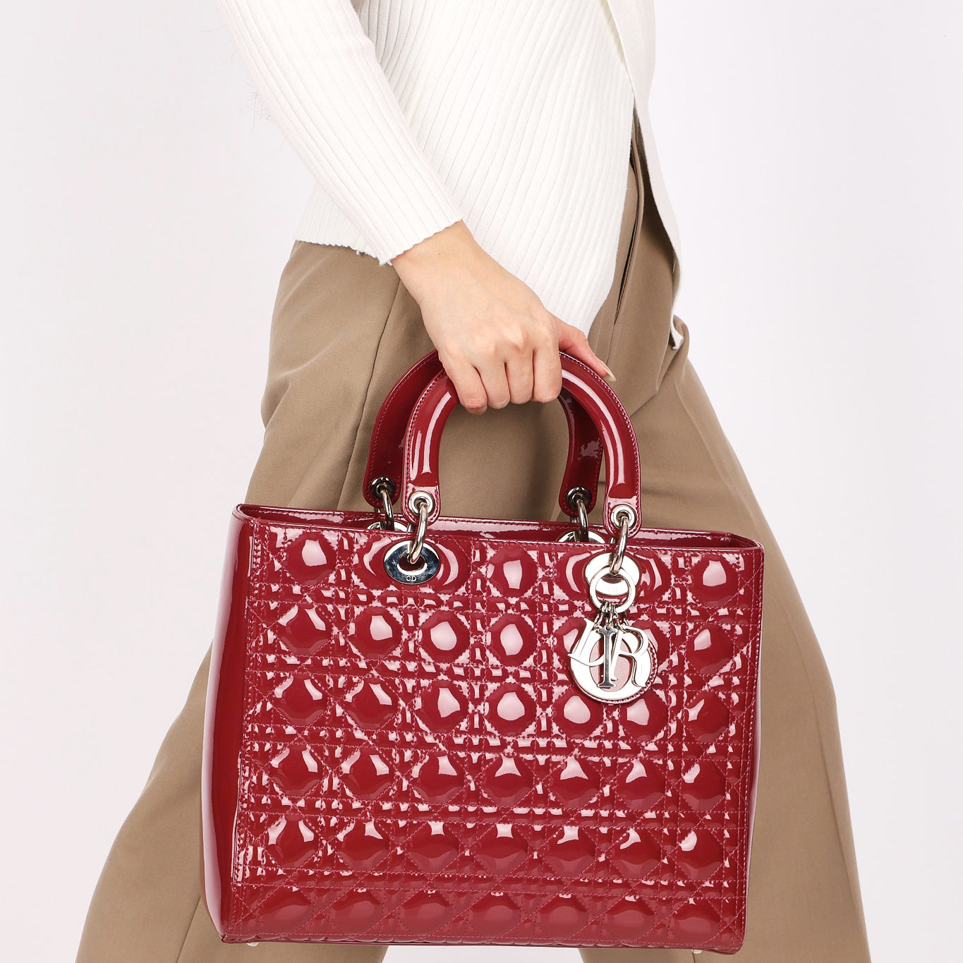 Dior Large Lady Dark Mauve Patent