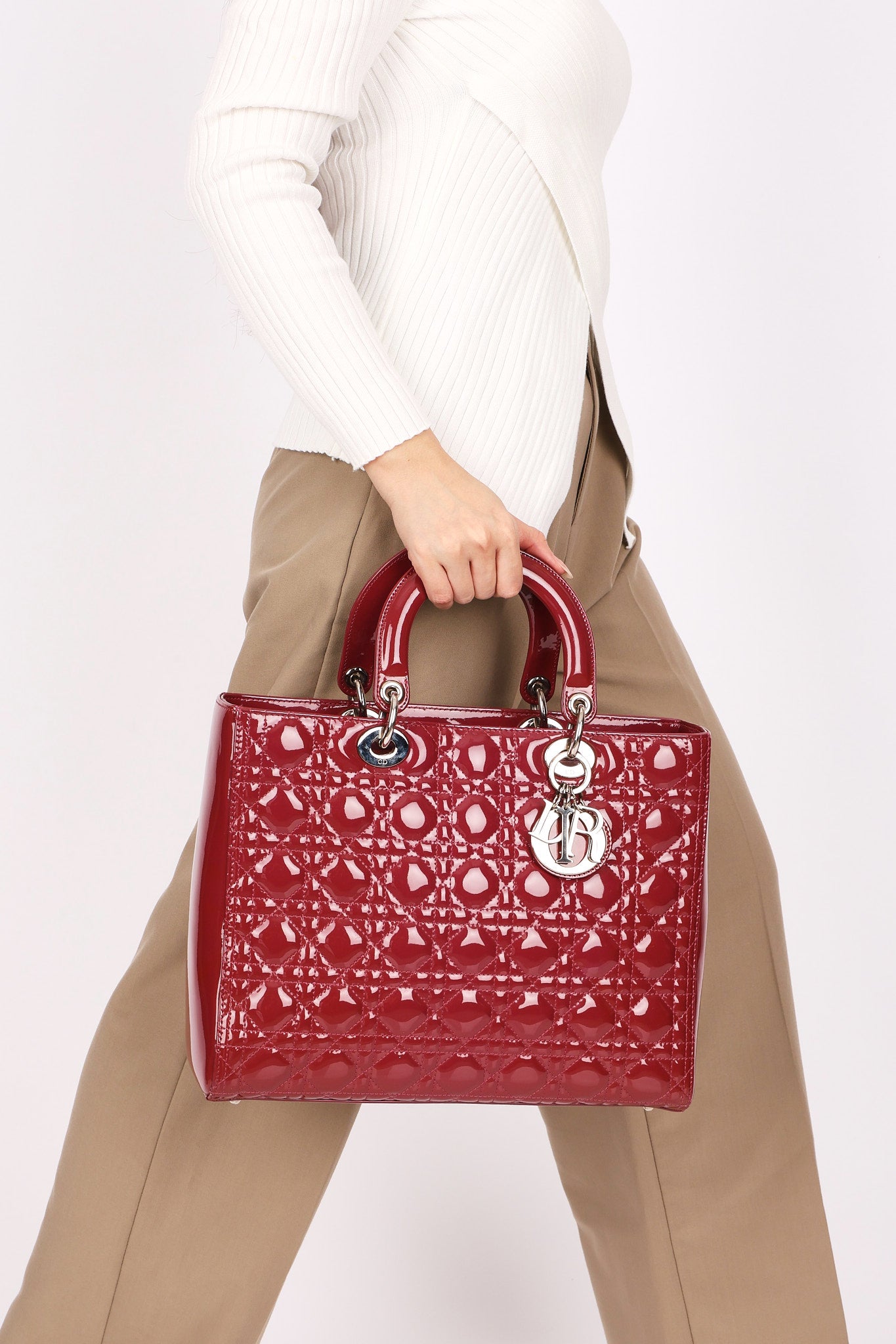 Dior Large Lady Dark Mauve Patent