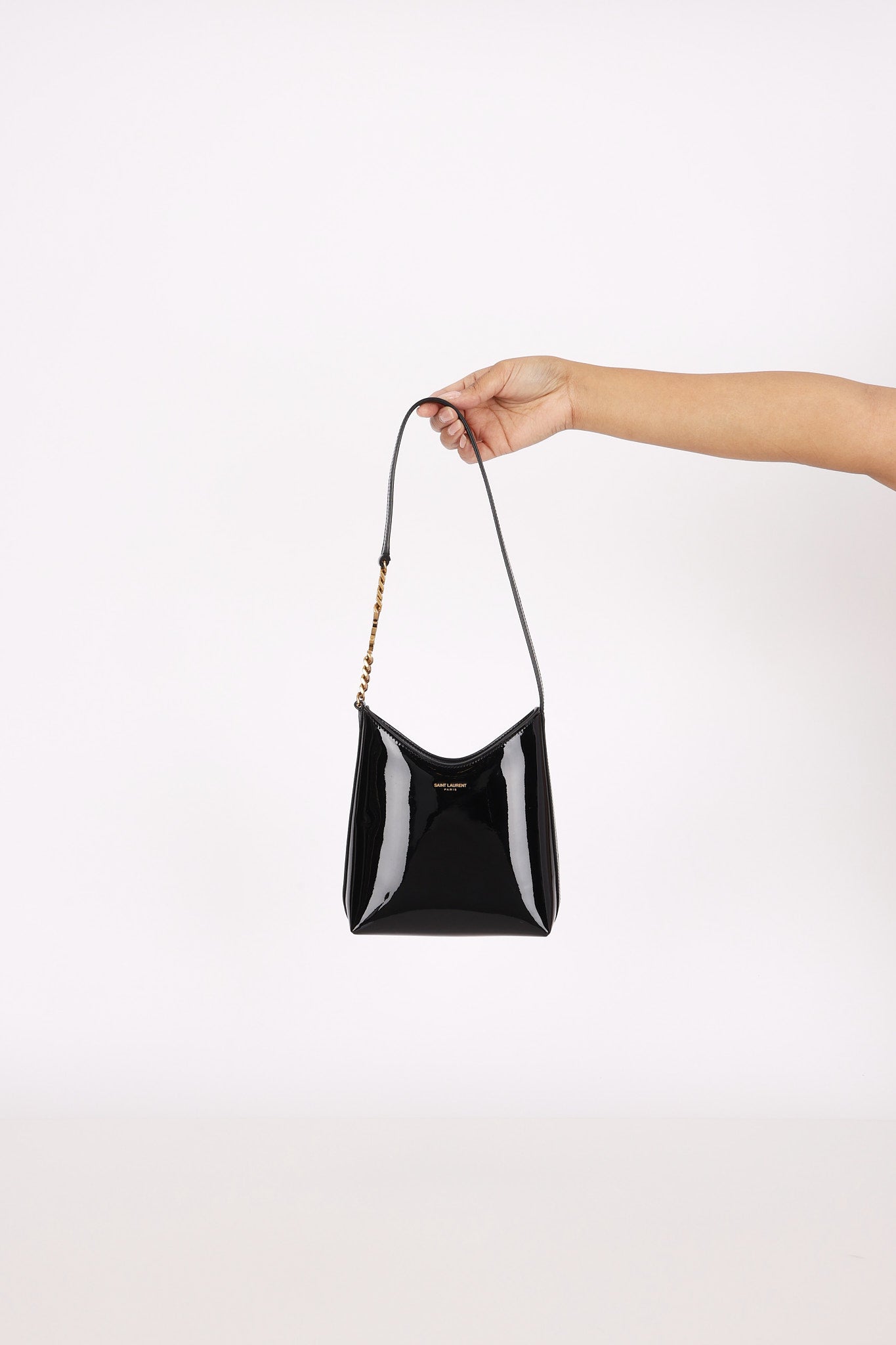 Saint Laurent Mini Rendez-Vous Shoulder Bag Black Patent