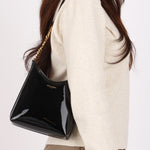 Saint Laurent Mini Rendez-Vous Shoulder Bag Black Patent