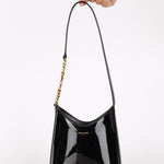 Saint Laurent Mini Rendez-Vous Shoulder Bag Black Patent