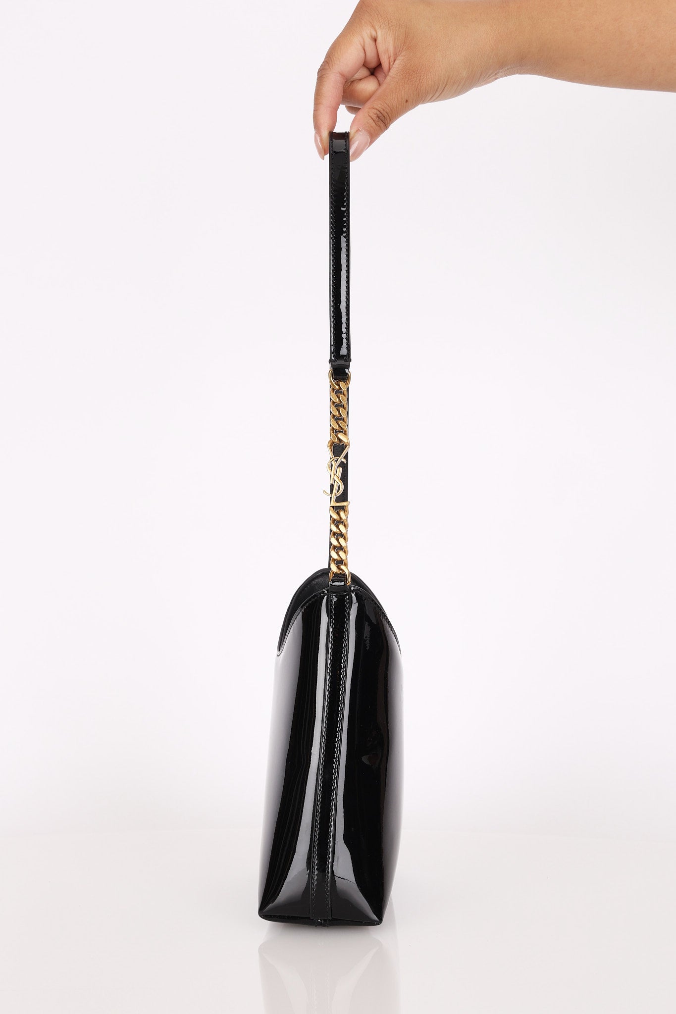 Saint Laurent Mini Rendez-Vous Shoulder Bag Black Patent