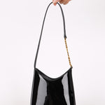 Saint Laurent Mini Rendez-Vous Shoulder Bag Black Patent