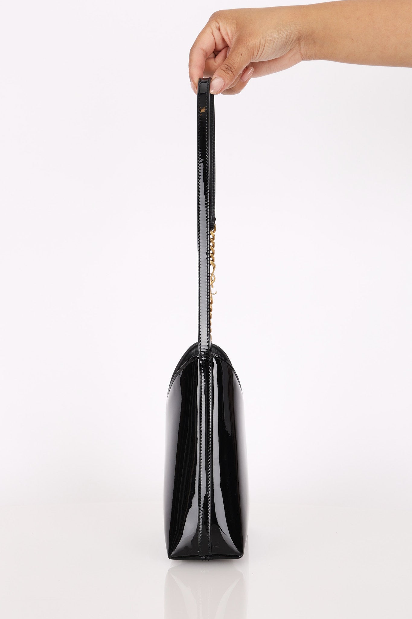 Saint Laurent Mini Rendez-Vous Shoulder Bag Black Patent