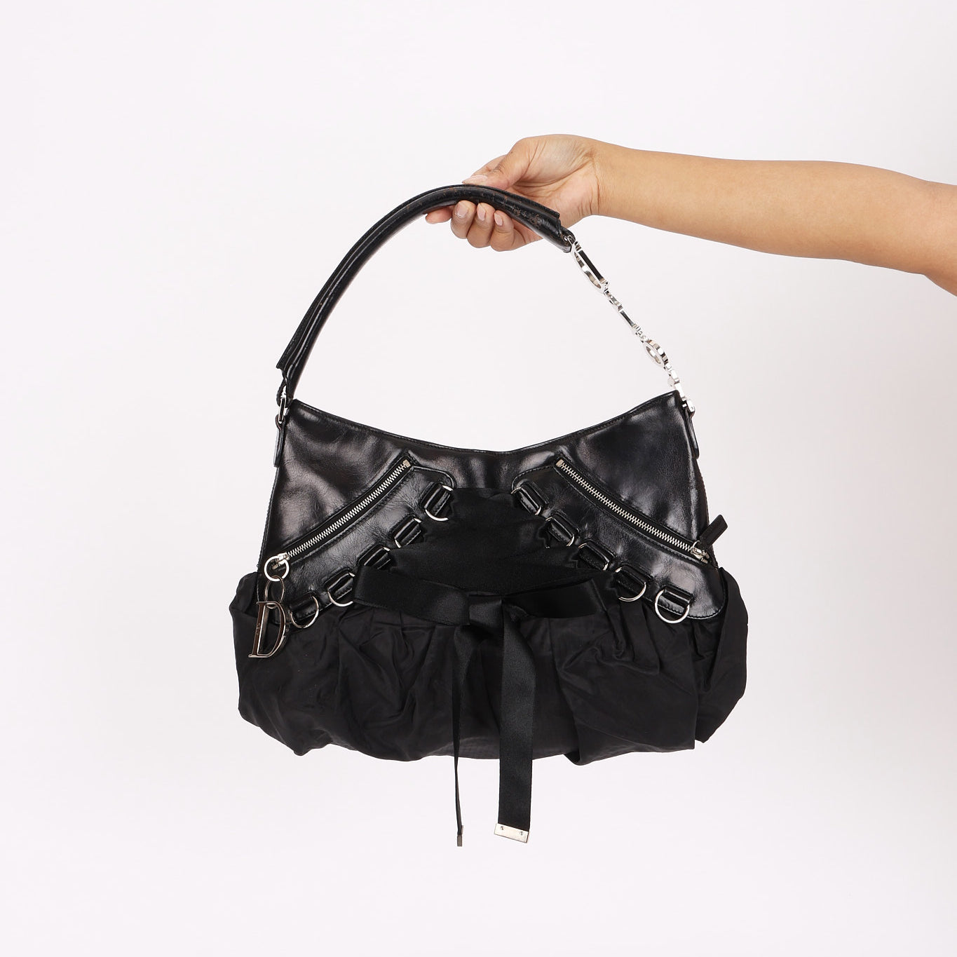 Rare Christian Dior x John Galliano Ballet Corset Couture Hobo Black