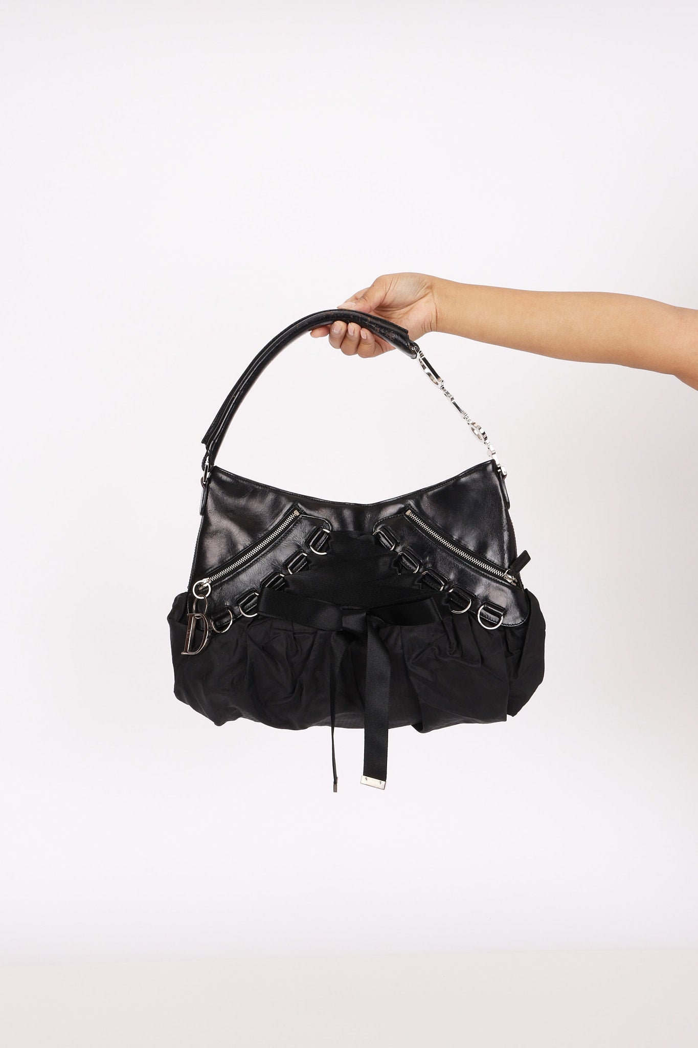 Rare Christian Dior x John Galliano Ballet Corset Couture Hobo Black