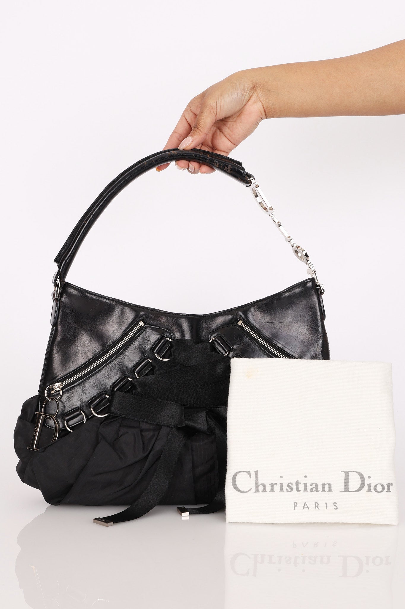 Rare Christian Dior x John Galliano Ballet Corset Couture Hobo Black