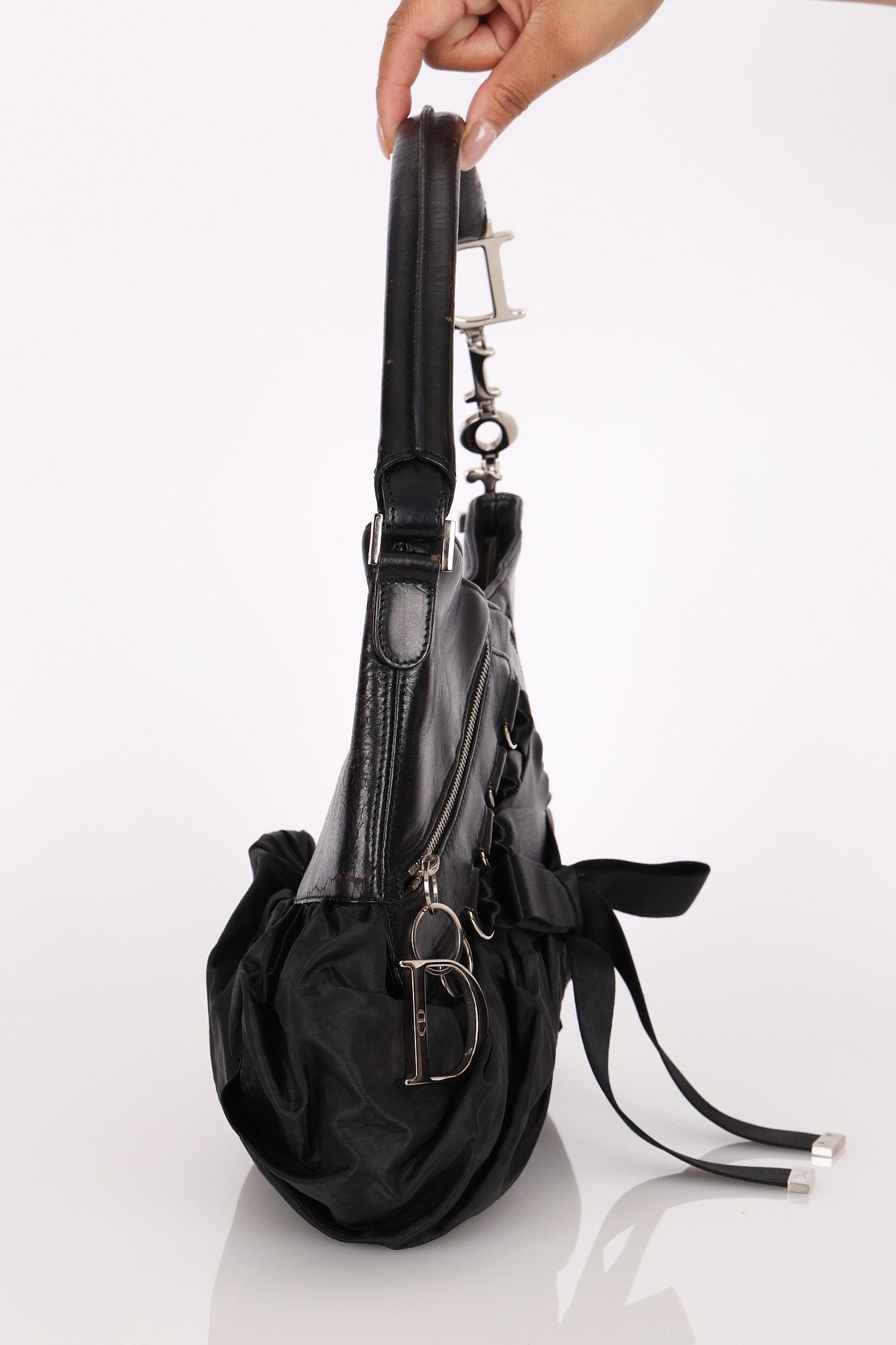 Rare Christian Dior x John Galliano Ballet Corset Couture Hobo Black