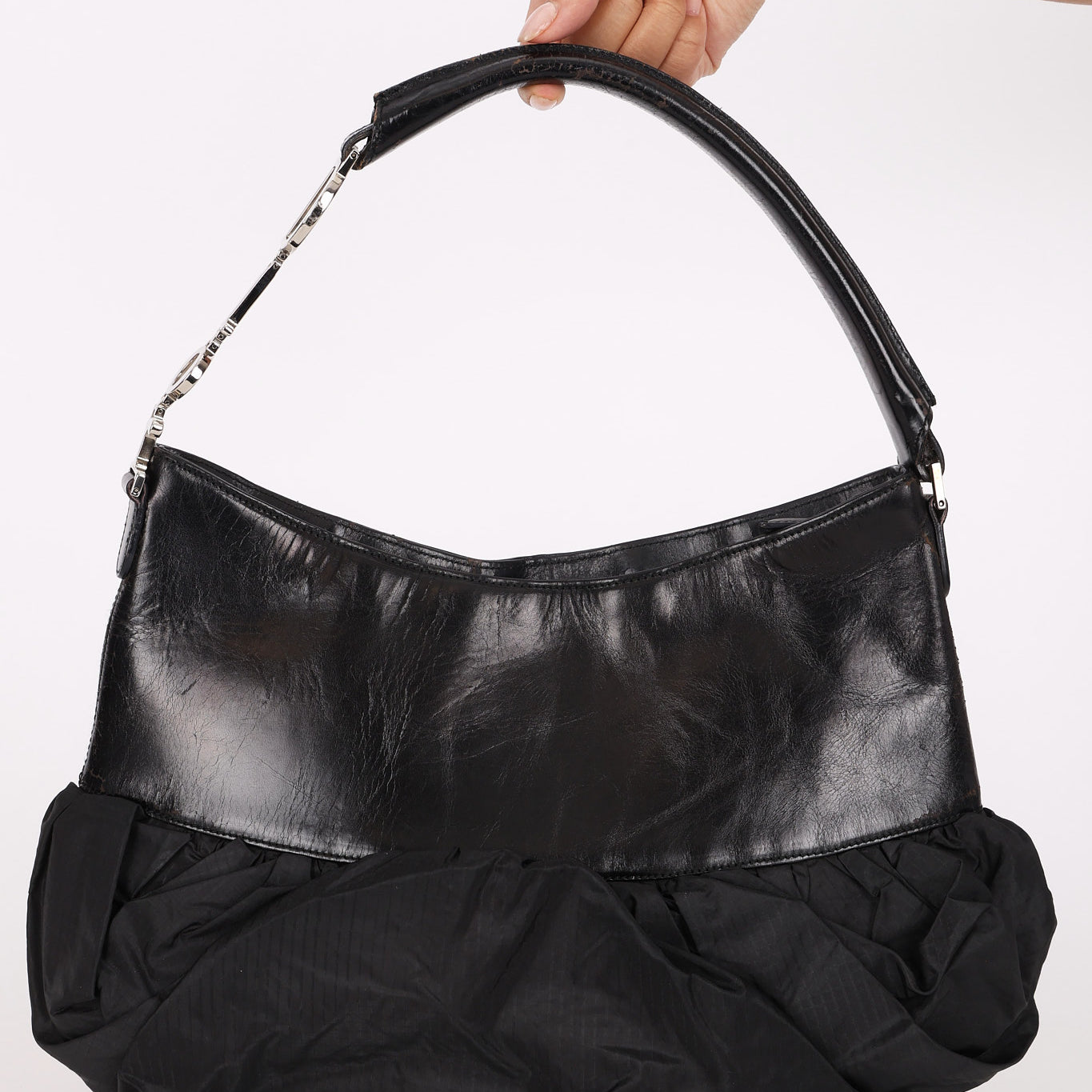 Rare Christian Dior x John Galliano Ballet Corset Couture Hobo Black