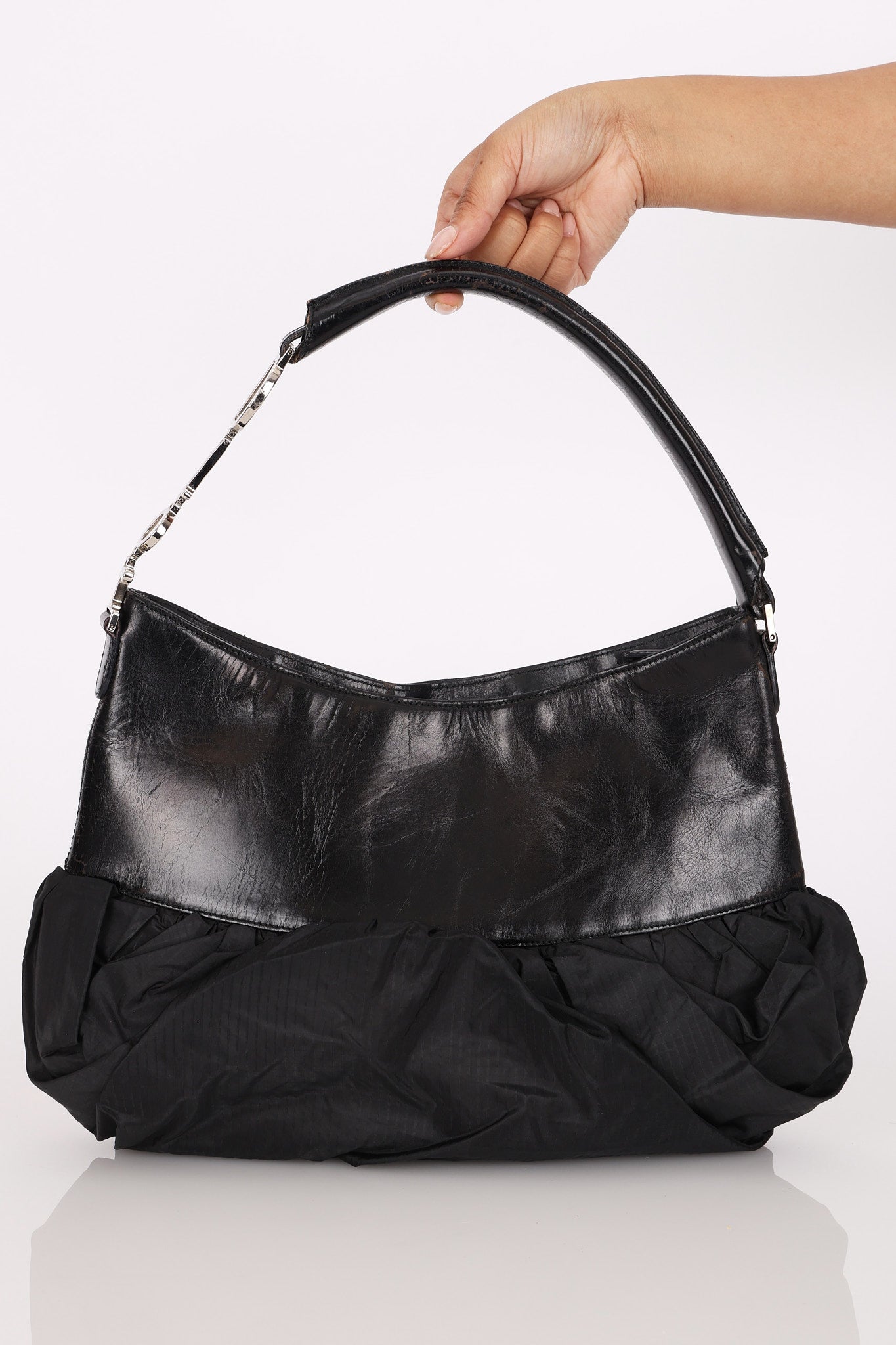 Rare Christian Dior x John Galliano Ballet Corset Couture Hobo Black