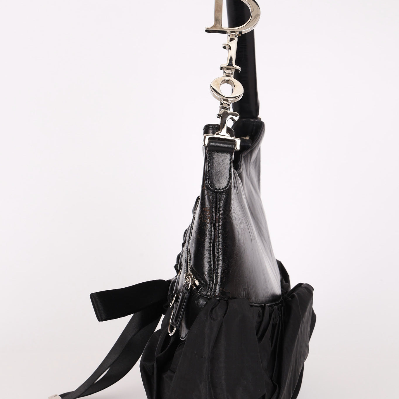 Rare Christian Dior x John Galliano Ballet Corset Couture Hobo Black