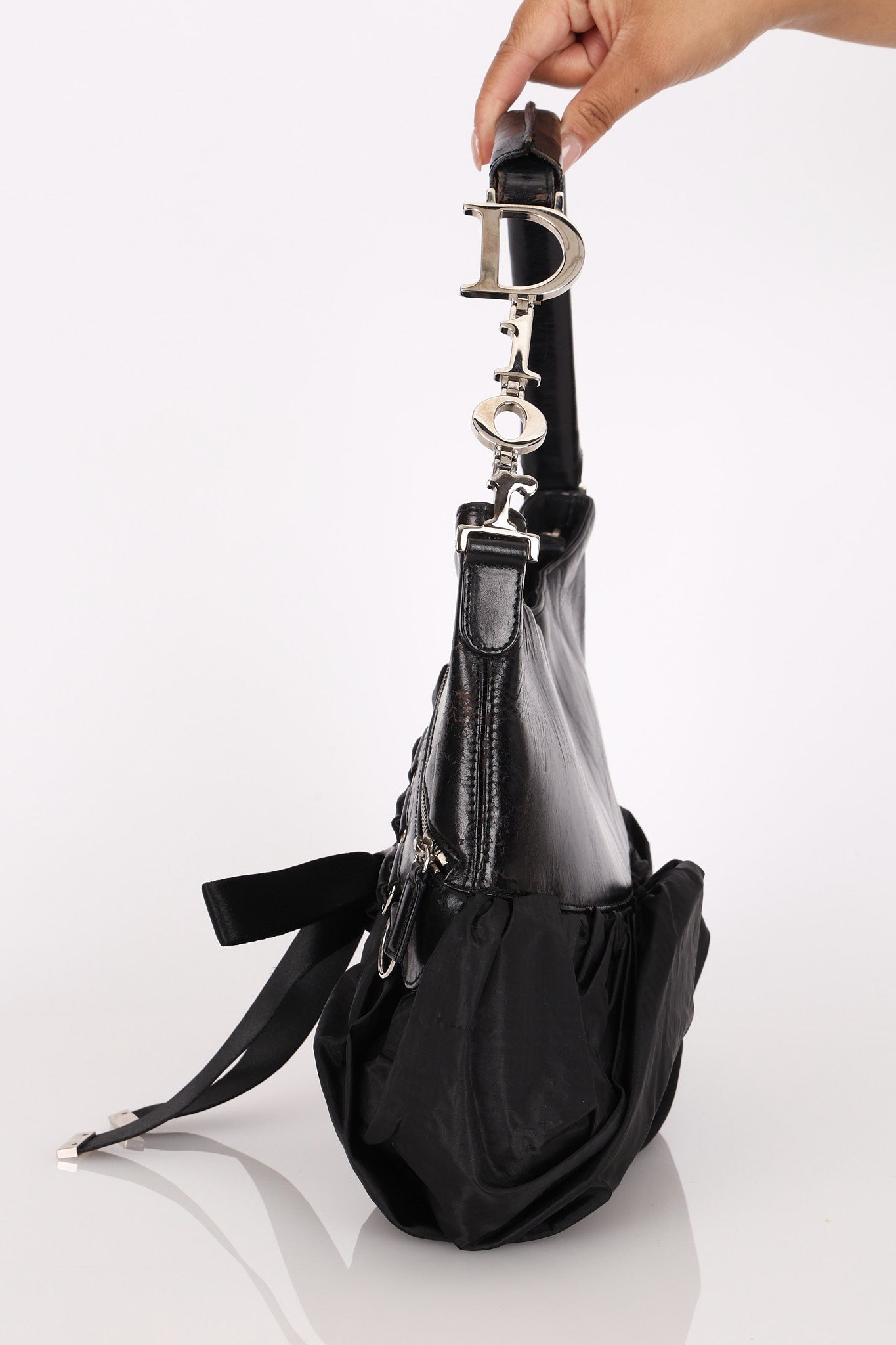 Rare Christian Dior x John Galliano Ballet Corset Couture Hobo Black