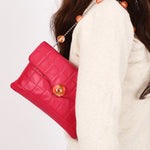 Chanel Chocolate Bar Beaded Chain Shoulder Bag Pink Lambskin SHW