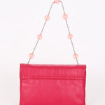 Chanel Chocolate Bar Beaded Chain Shoulder Bag Pink Lambskin SHW