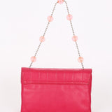 Chanel Chocolate Bar Beaded Chain Shoulder Bag Pink Lambskin SHW
