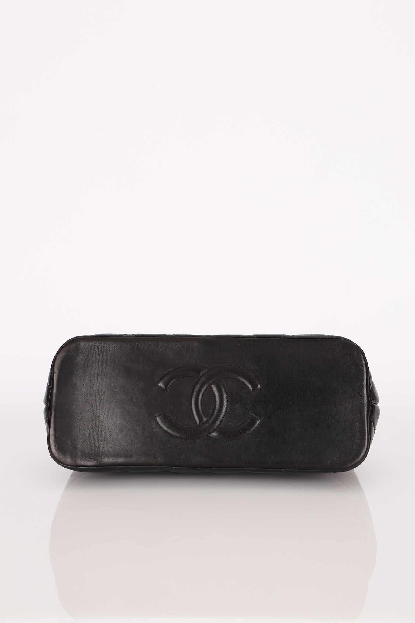 Chanel Kisslock Shoulder Bag Black Lambskin 24K GP