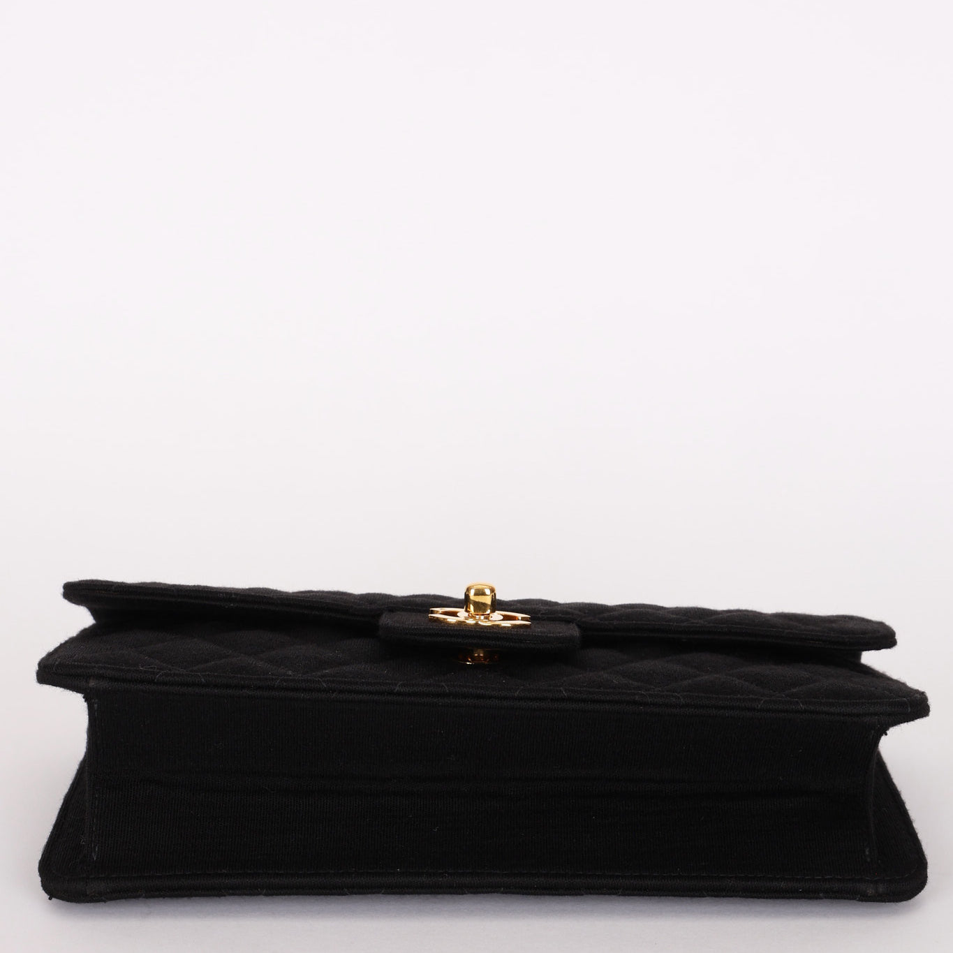 Chanel Single Flap Black Jersey 24K GP