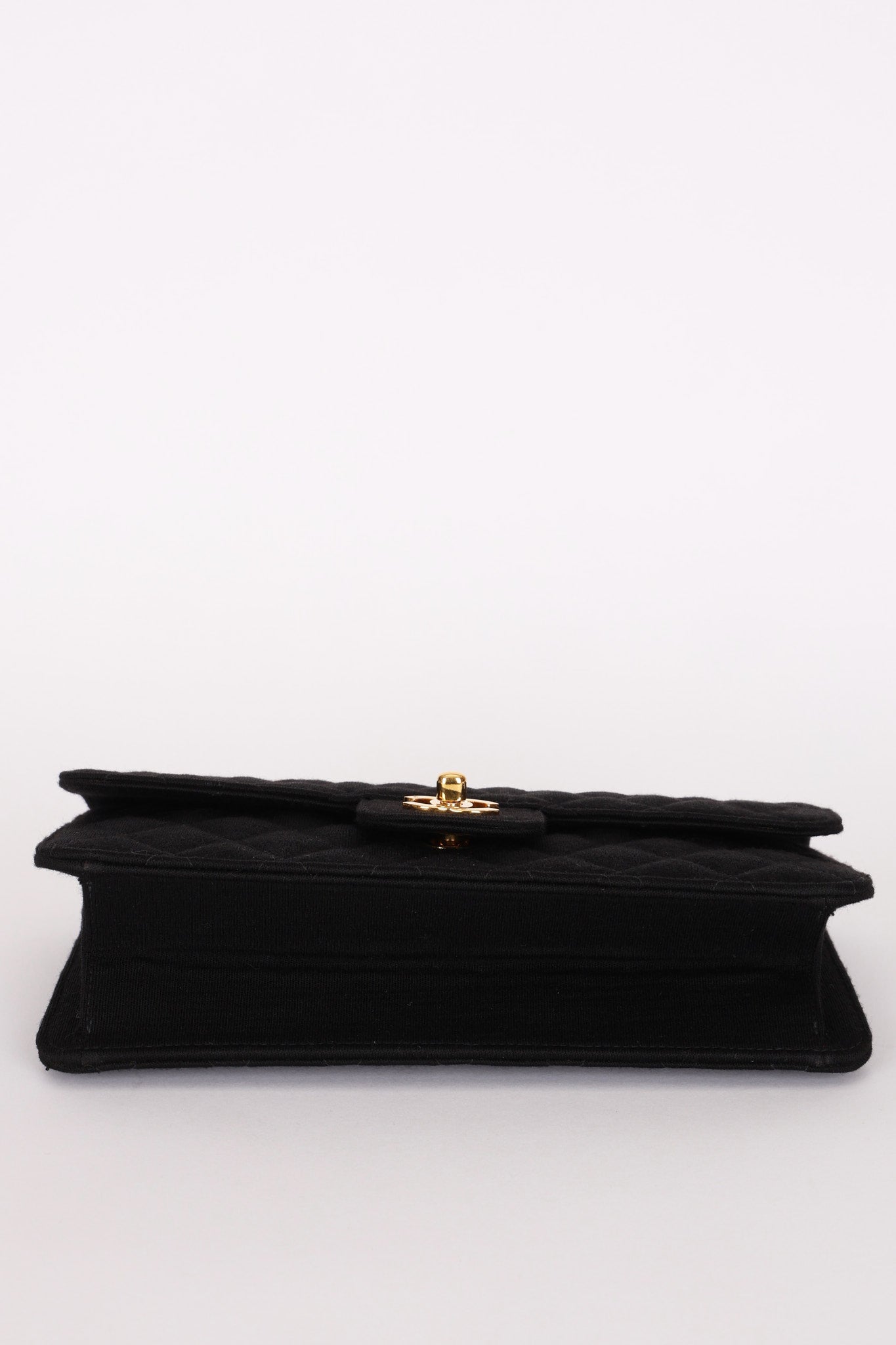 Chanel Single Flap Black Jersey 24K GP