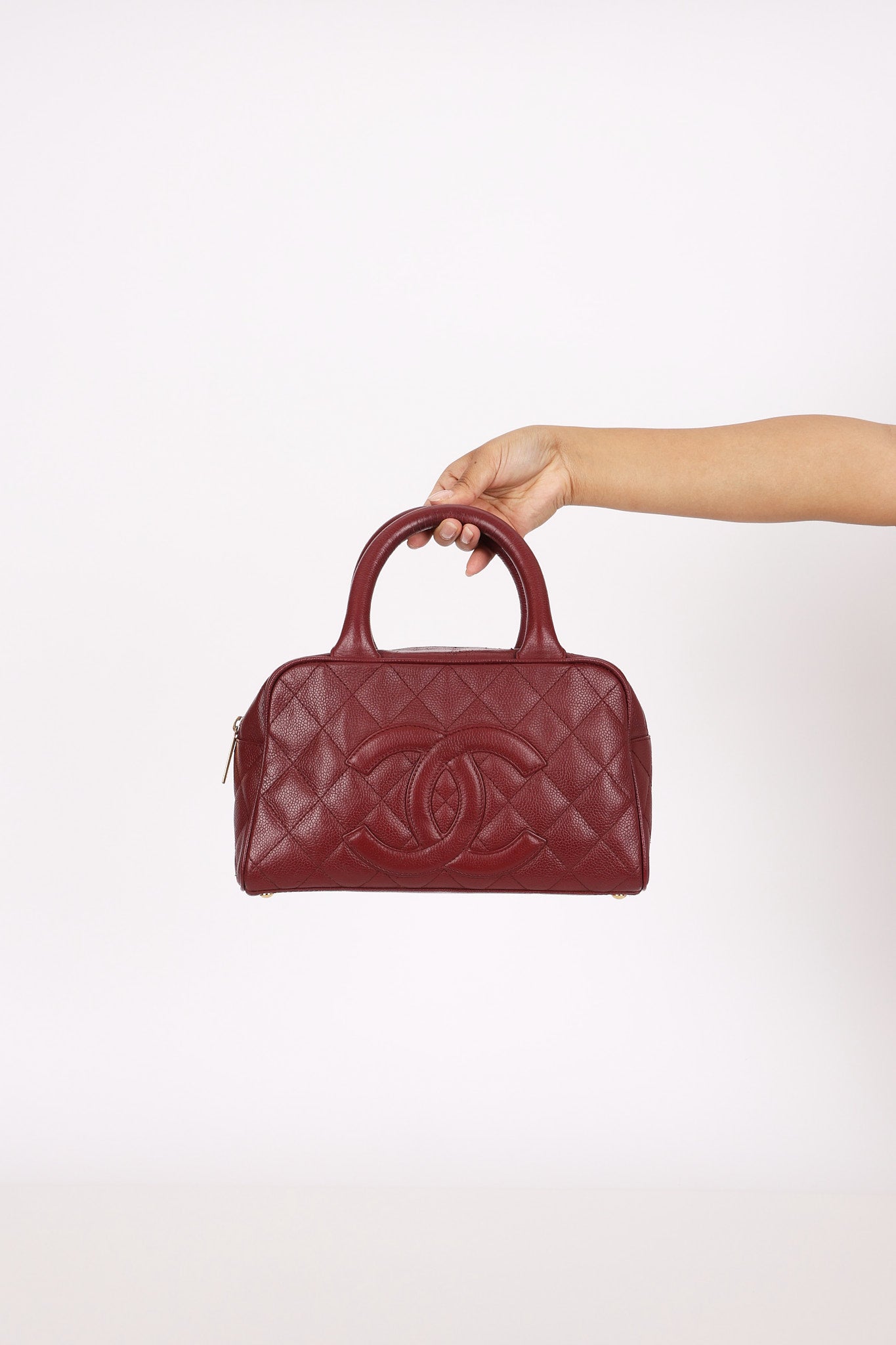 Chanel Timeless Top Handle Bag Bordeaux Caviar GHW