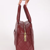 Chanel Timeless Top Handle Bag Bordeaux Caviar GHW