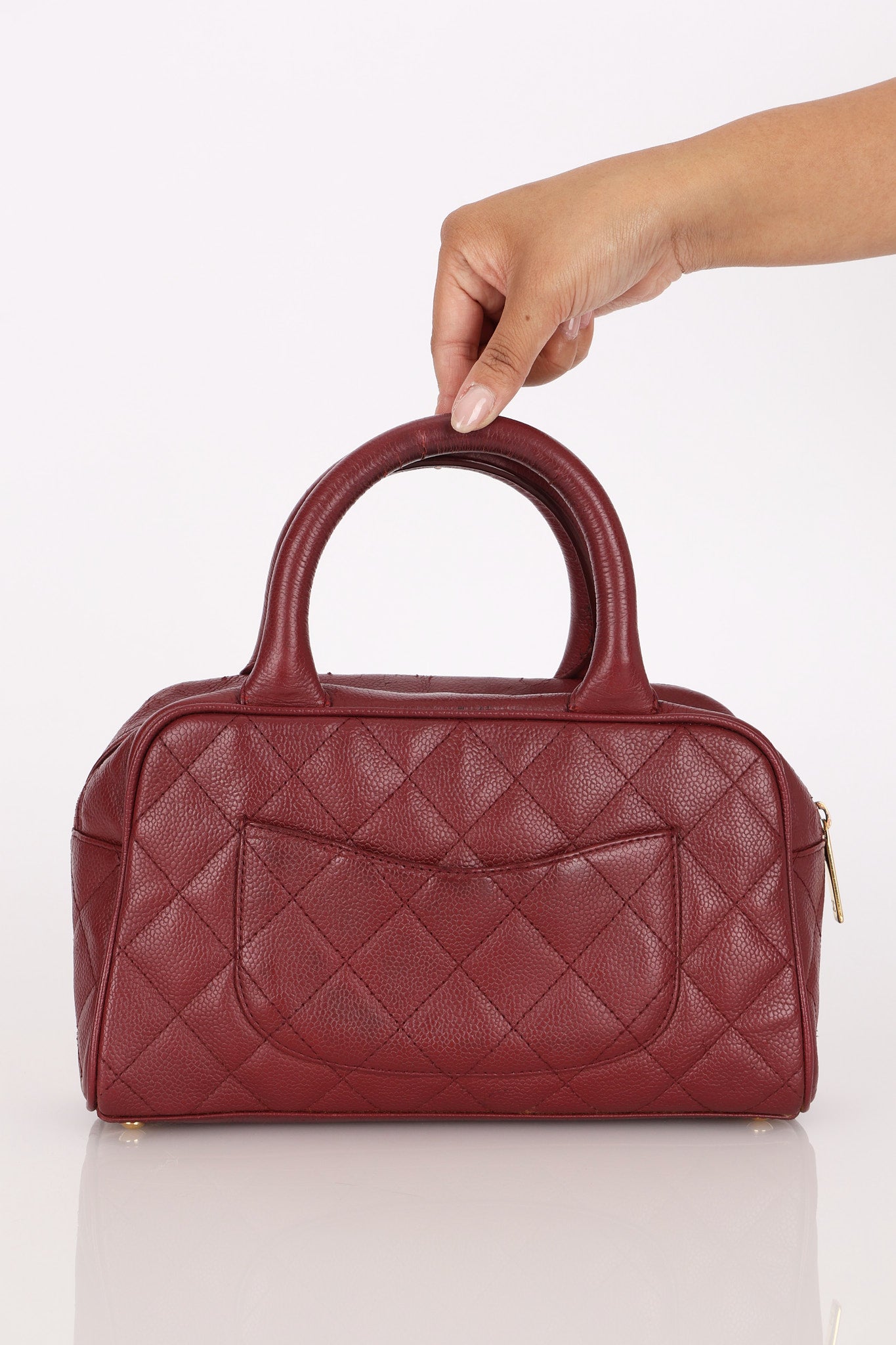 Chanel Timeless Top Handle Bag Bordeaux Caviar GHW