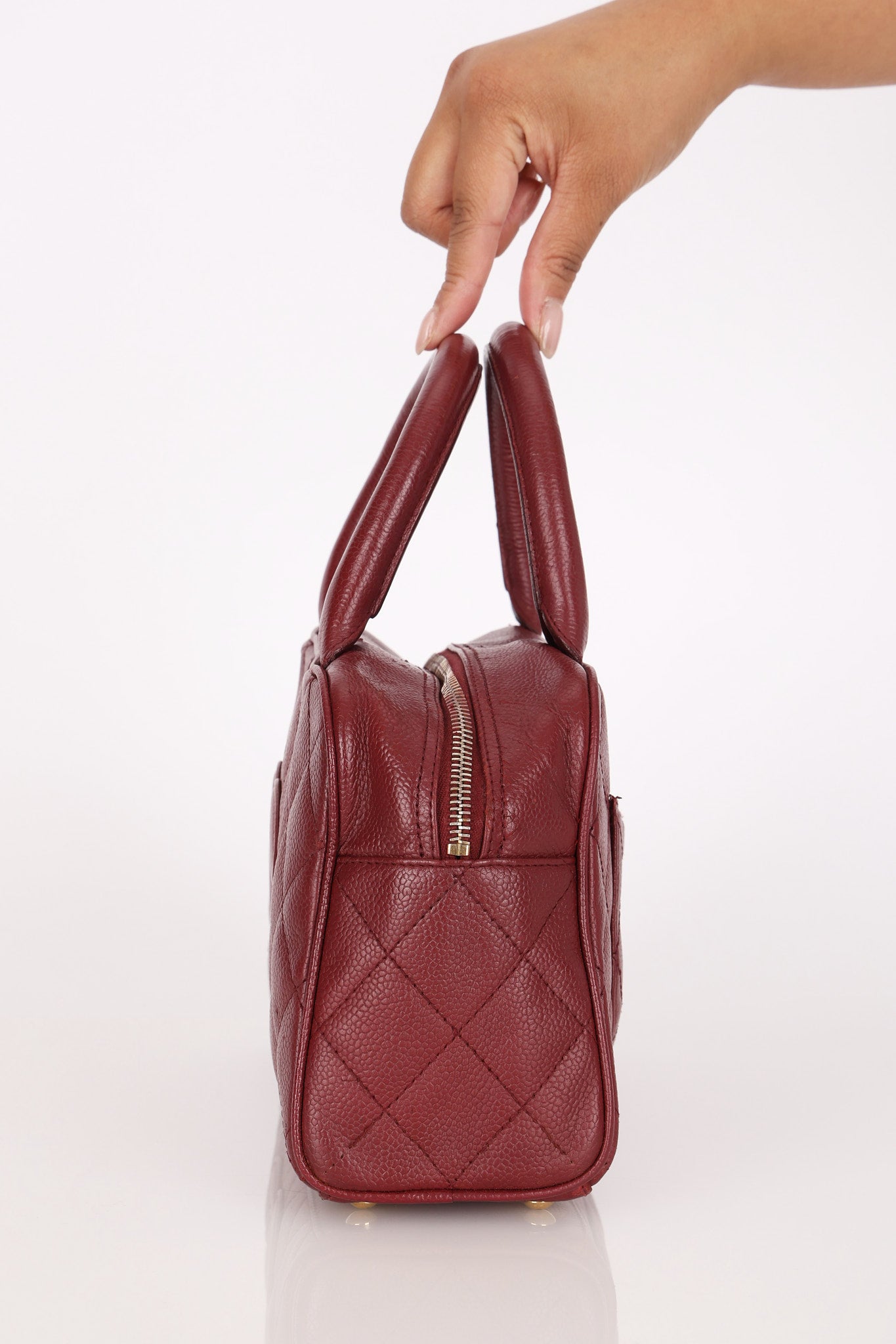 Chanel Timeless Top Handle Bag Bordeaux Caviar GHW