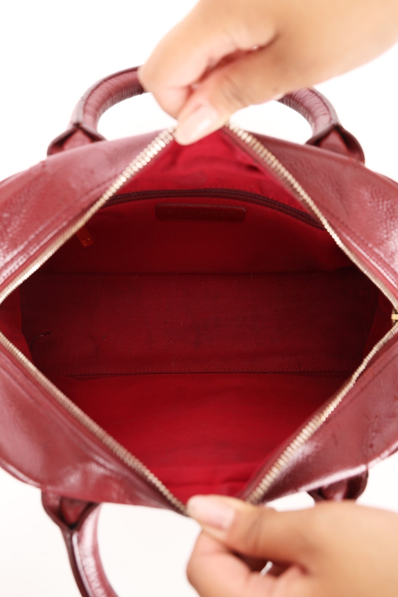 Chanel Timeless Top Handle Bag Bordeaux Caviar GHW