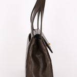 Chanel Kelly Turnlock Shoulder Bag Dark Taupe Caviar AGHW