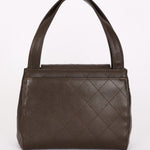 Chanel Kelly Turnlock Shoulder Bag Dark Taupe Caviar AGHW