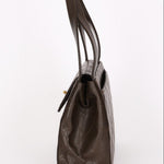 Chanel Kelly Turnlock Shoulder Bag Dark Taupe Caviar AGHW