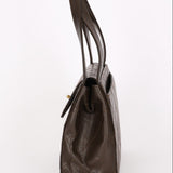 Chanel Kelly Turnlock Shoulder Bag Dark Taupe Caviar AGHW