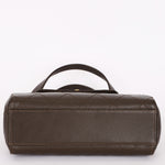 Chanel Kelly Turnlock Shoulder Bag Dark Taupe Caviar AGHW