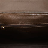 Chanel Kelly Turnlock Shoulder Bag Dark Taupe Caviar AGHW