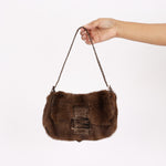Fendi Mini Mamma Baguette Bag Fur and Exotic RGHW