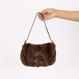 Fendi Mini Mamma Baguette Bag Fur and Exotic RGHW