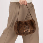 Fendi Mini Mamma Baguette Bag Fur and Exotic RGHW