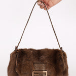 Fendi Mini Mamma Baguette Bag Fur and Exotic RGHW