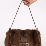 Fendi Mini Mamma Baguette Bag Fur and Exotic RGHW