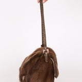 Fendi Mini Mamma Baguette Bag Fur and Exotic RGHW