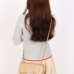 Chanel Pearl Single Flap Gold Iridescent Suede 2014 AGHW