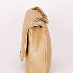 Chanel Pearl Single Flap Gold Iridescent Suede 2014 AGHW