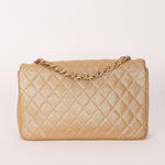 Chanel Pearl Single Flap Gold Iridescent Suede 2014 AGHW